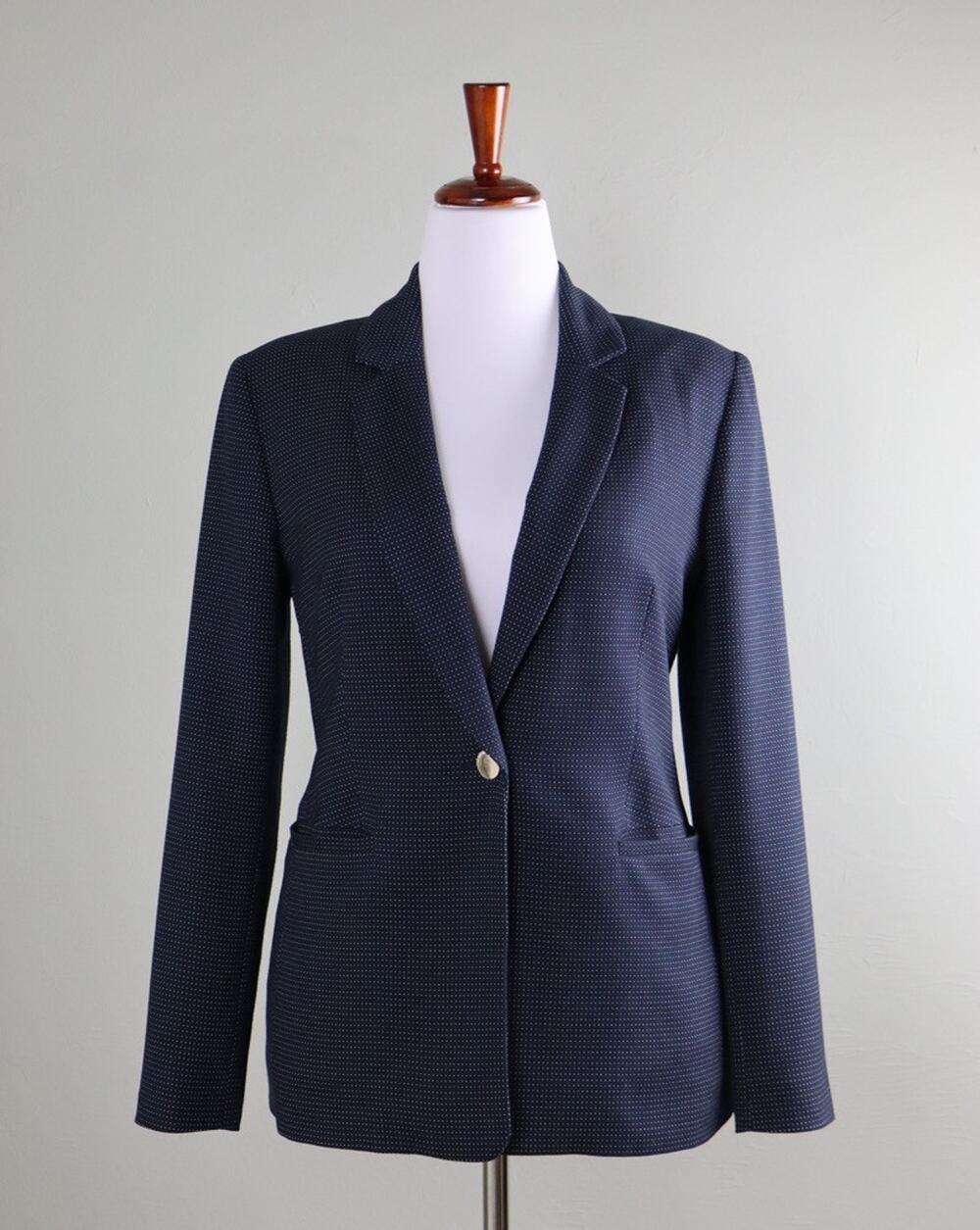 TED BAKER London Betrise Polka Pin Dot Lined Blazer Jacket Top Size 3 US 8